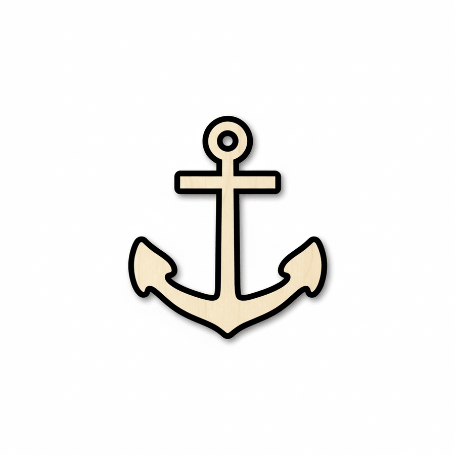 Wood Anchor – Laser Cut Wood Shape | Baltic Birch Plywood Craft Project Blank Door Hanger Wooden Cutout Cut Outs - Unfinished - NameSigns.com