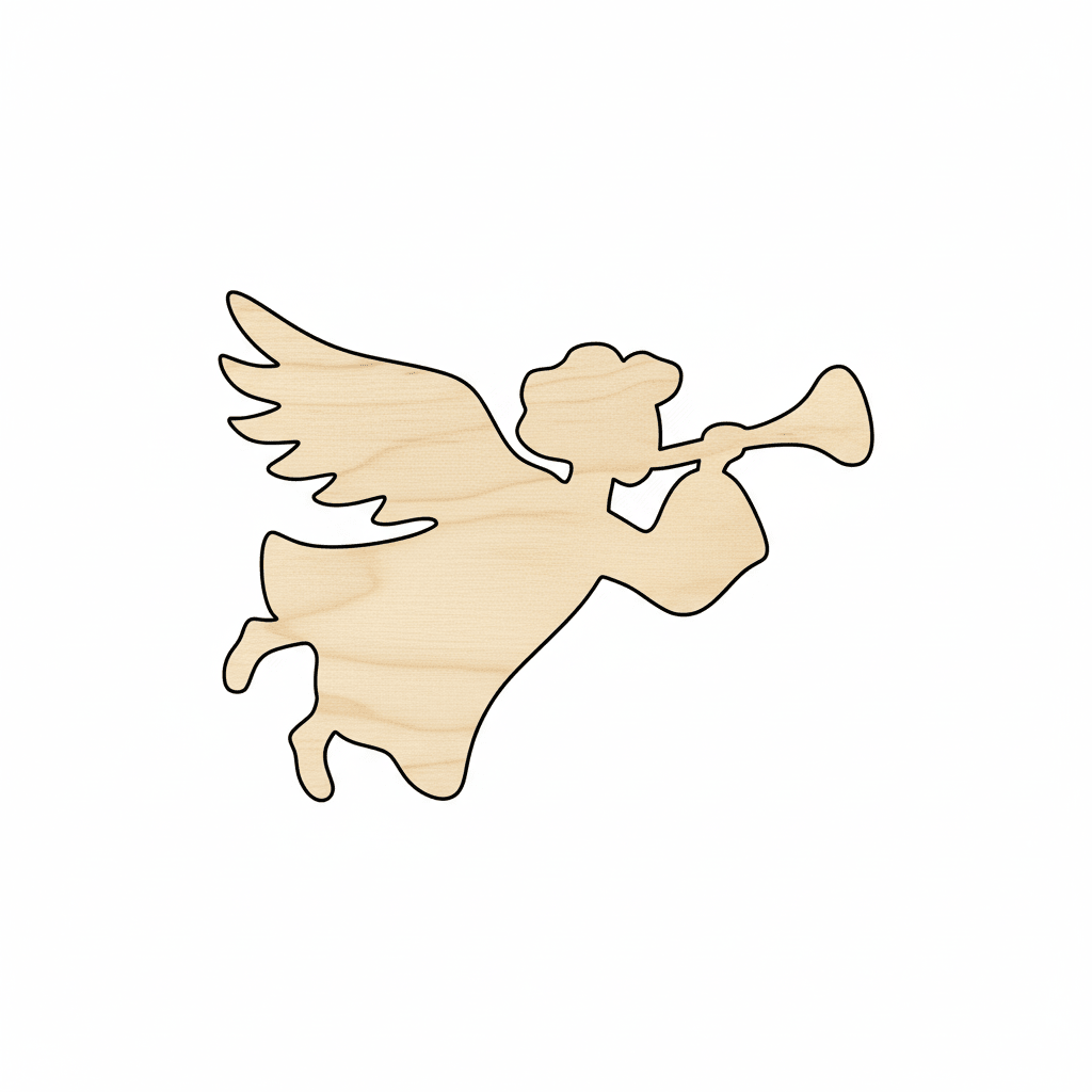 Wood Angel – Handmade Baltic Birch Plywood Holiday Craft Shapes Blank Door Hanger Wooden Cutout Cut Outs - Unfinished - NameSigns.com