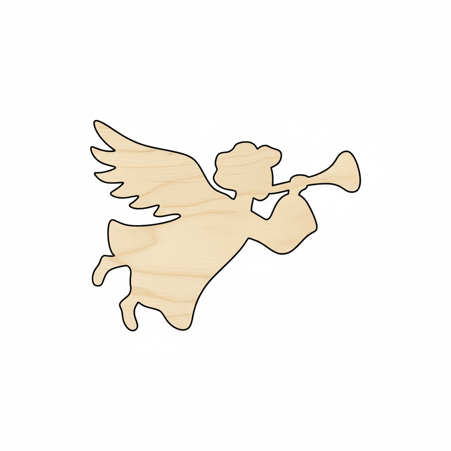 Wood Angel – Handmade Baltic Birch Plywood Holiday Craft Shapes Blank Door Hanger Wooden Cutout Cut Outs - Unfinished - NameSigns.com