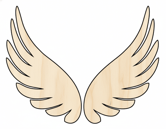 Wood Angel Wings – Baltic Birch Plywood Sanded Wood Pieces Up to 46" Blank Door Hanger Wooden Cutout Cut Outs - Unfinished - NameSigns.com