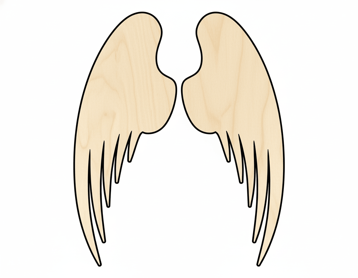 Wood Angel Wings – Paintable Birch Wood Wings | DIY Angel Wing Decorations Blank Door Hanger Wooden Cutout Cut Outs - Unfinished - NameSigns.com