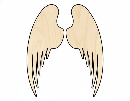 Wood Angel Wings – Paintable Birch Wood Wings | DIY Angel Wing Decorations Blank Door Hanger Wooden Cutout Cut Outs - Unfinished - NameSigns.com