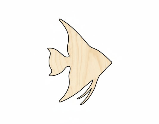 Wood Angelfish | Baltic Birch Plywood Laser Cut Craft Shape 46" Blank Door Hanger Wooden Cutout Cut Outs - Unfinished - NameSigns.com