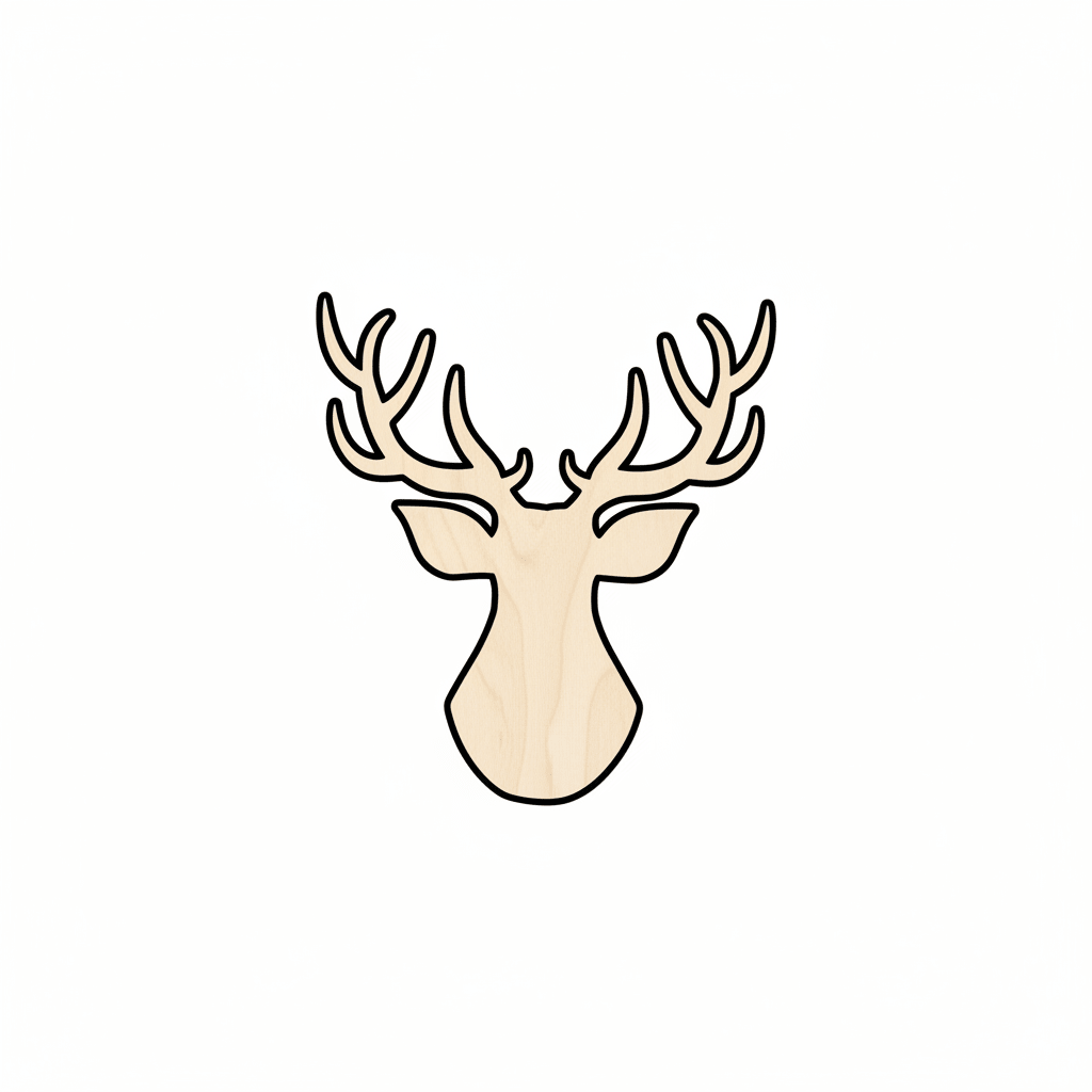 Wood Antlers – Buck Antler Cutout | Rustic Wooden Wall Art 46" Blank Door Hanger Wooden Cutout Cut Outs - Unfinished - NameSigns.com