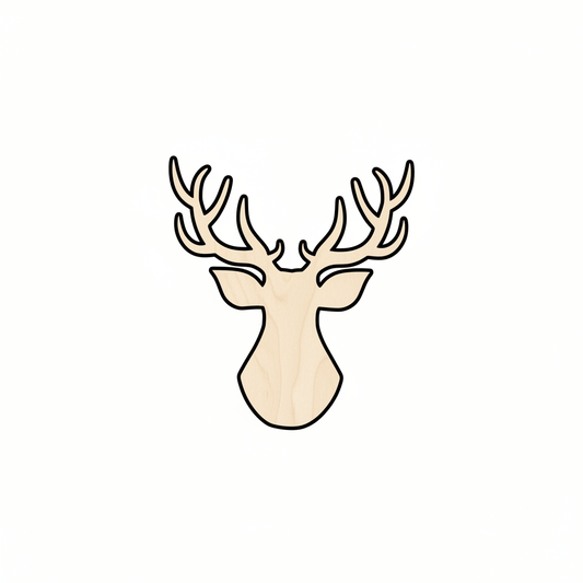 Wood Antlers – Buck Antler Cutout | Rustic Wooden Wall Art 46" Blank Door Hanger Wooden Cutout Cut Outs - Unfinished - NameSigns.com