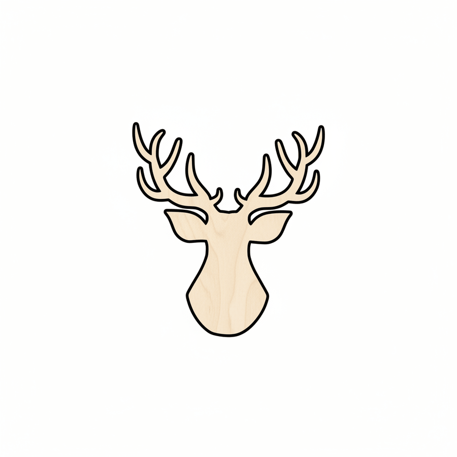 Wood Antlers – Buck Antler Cutout | Rustic Wooden Wall Art 46" Blank Door Hanger Wooden Cutout Cut Outs - Unfinished - NameSigns.com