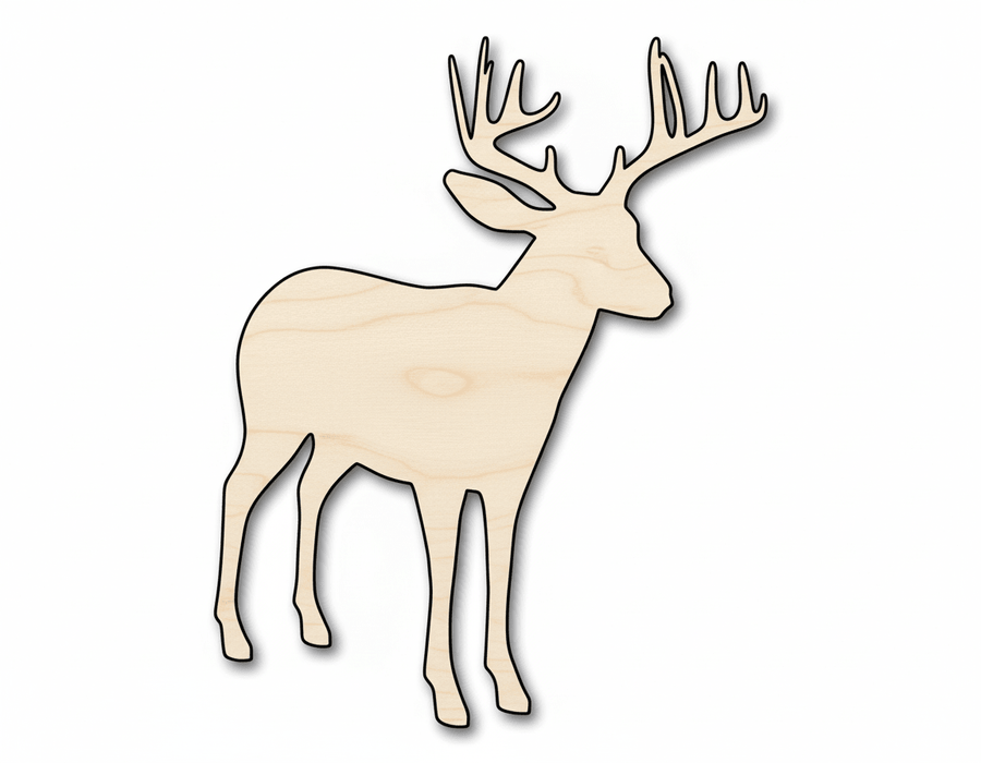 Wood Antlers – Deer Buck Silhouette | DIY Wood Craft Shapes 46" Blank Door Hanger Wooden Cutout Cut Outs - Unfinished - NameSigns.com