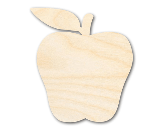 Wood Apple – Red Apple Wood Cutout | DIY Wooden Shapes & Crafts Blank Door Hanger Wooden Cutout Cut Outs - Unfinished - NameSigns.com