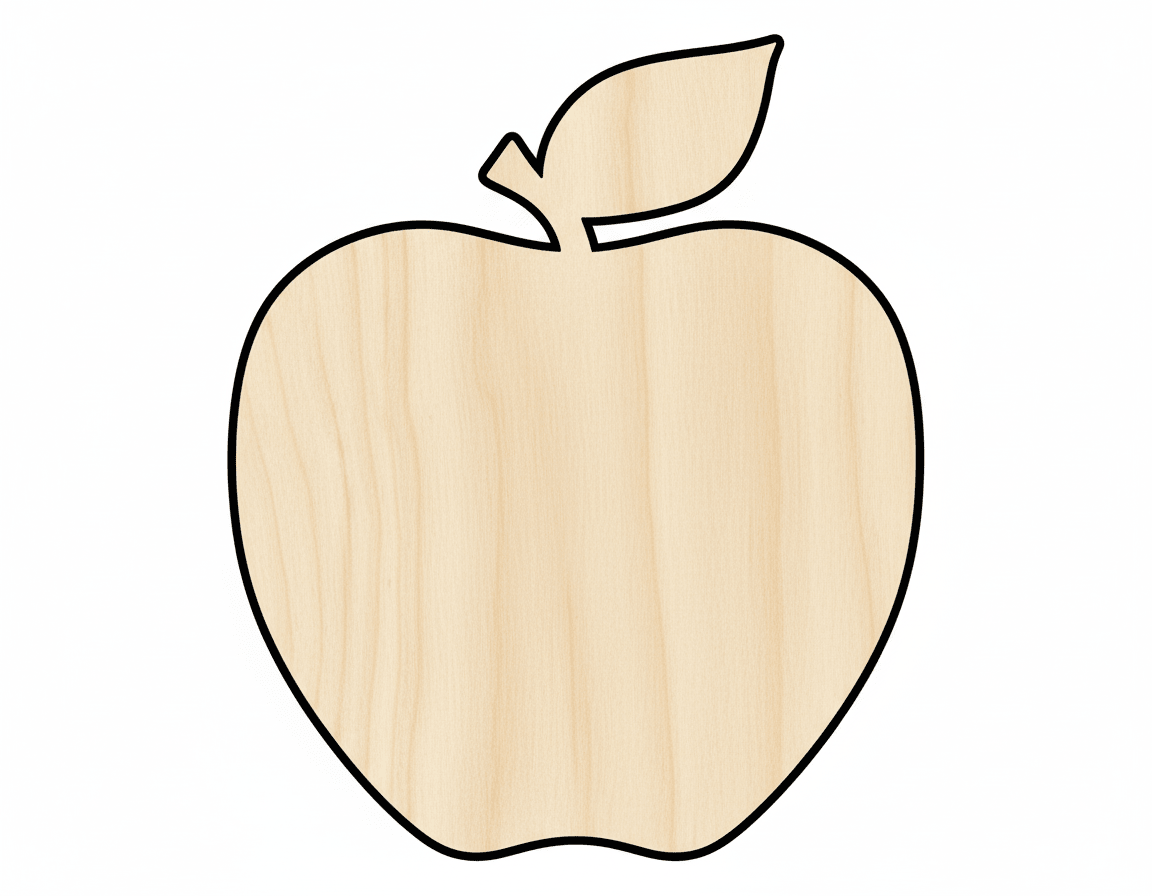 Unfinished Wood Shape Cut Out Wood Apple Shape DIY School Teacher Craft ...