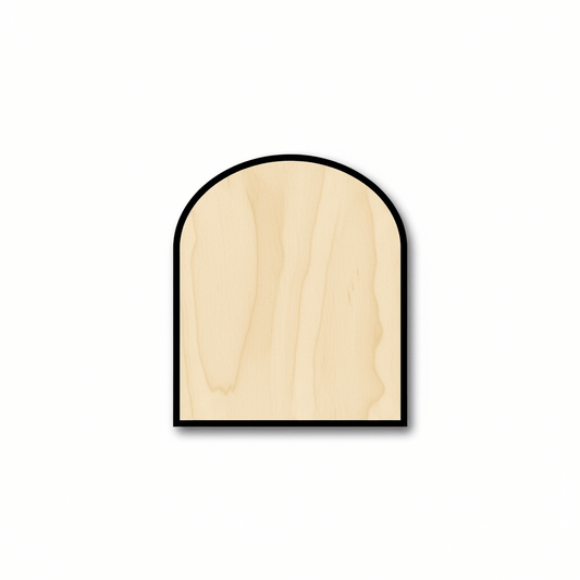 Wood Arch Shape - Craft - Blank Door Hanger Wooden Cutout Cut Outs - Unfinished - NameSigns.com