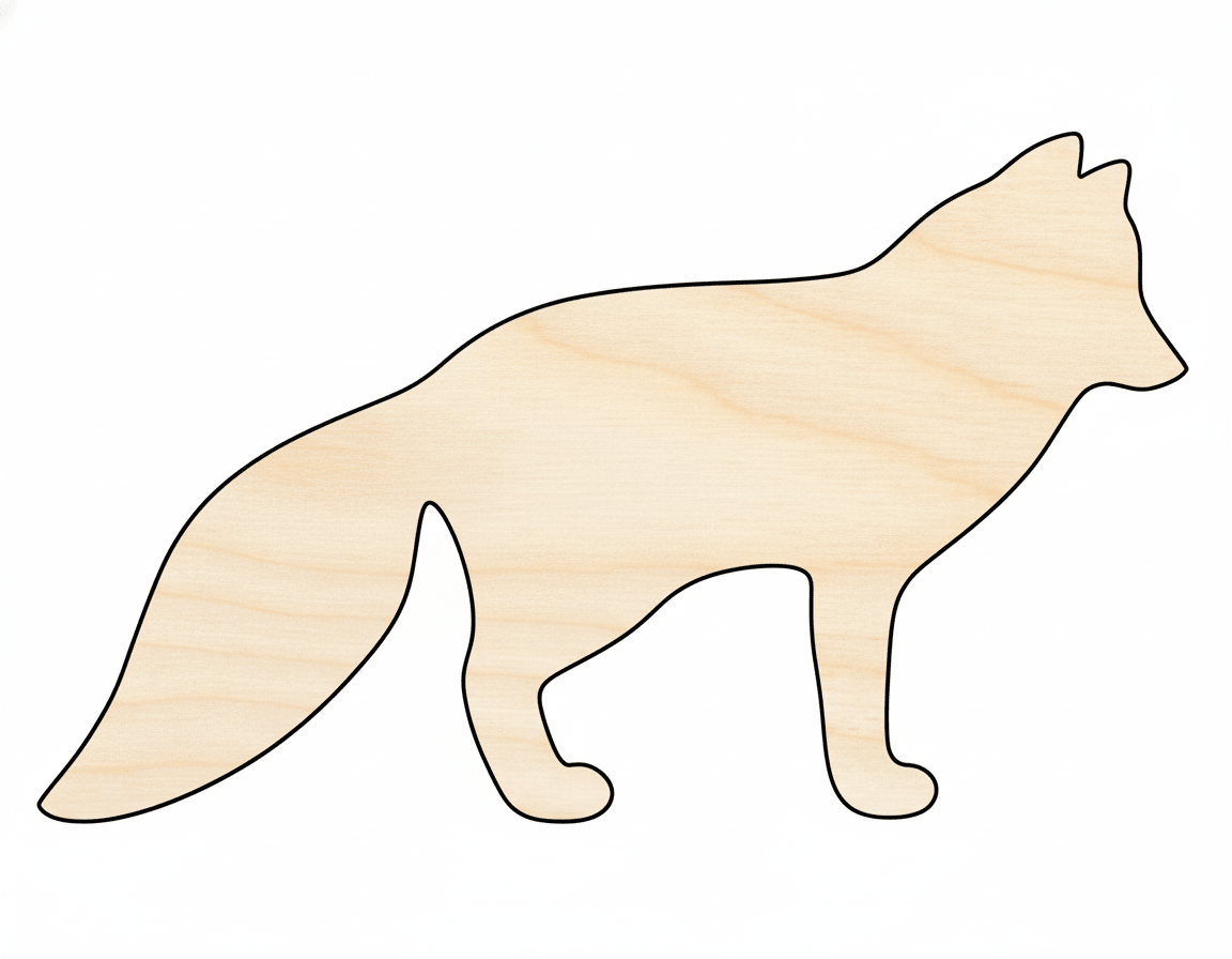 Wood Arctic Fox | Large Birch Wood Shape - DIY Animal Decor Cutout Blank Door Hanger Wooden Cutout Cut Outs - Unfinished - NameSigns.com