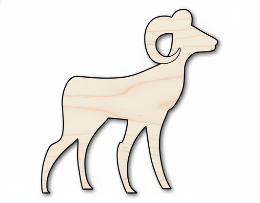 Wood Aries Shape – Handmade Zodiac Wood Craft Sign 46" Blank Door Hanger Wooden Cutout Cut Outs - Unfinished - NameSigns.com