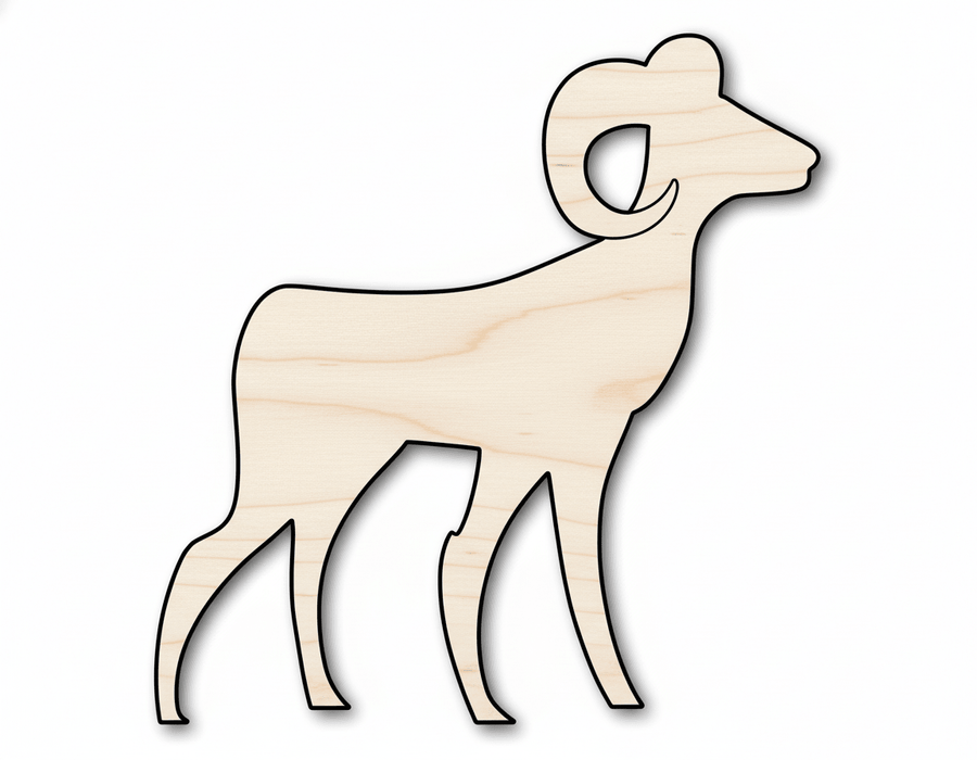 Wood Aries Shape – Handmade Zodiac Wood Craft Sign 46" Blank Door Hanger Wooden Cutout Cut Outs - Unfinished - NameSigns.com