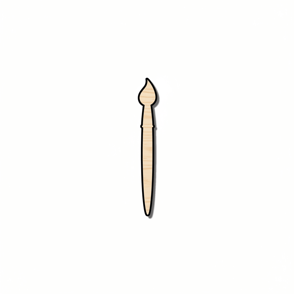 Wood Artist Paint Brush Shape - Craft - Blank Door Hanger Wooden Cutout Cut Outs - Unfinished - NameSigns.com