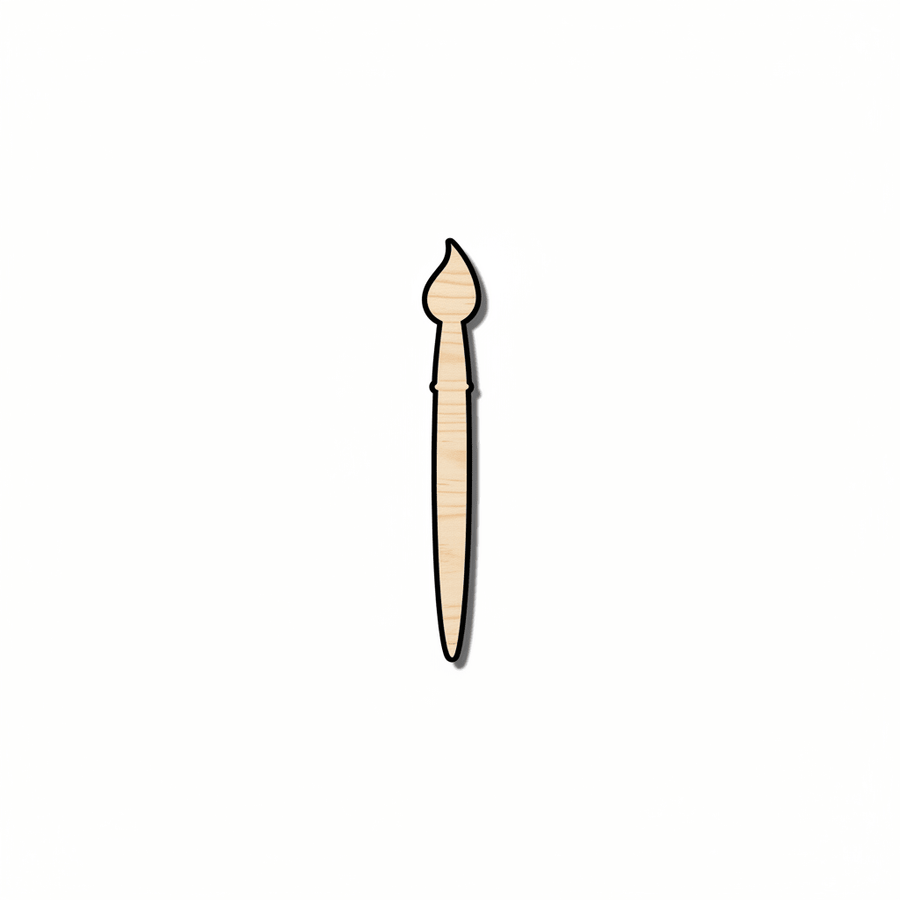 Wood Artist Paint Brush Shape - Craft - Blank Door Hanger Wooden Cutout Cut Outs - Unfinished - NameSigns.com