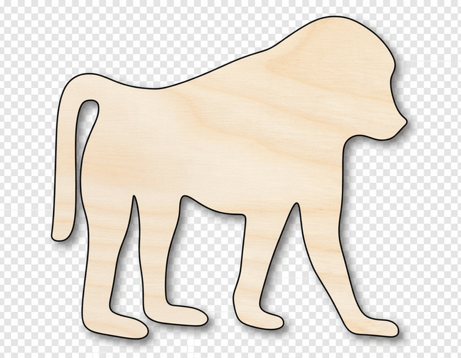 Wood Baboon – Paintable Wood Animal Cutout for DIY Crafts 36" Blank Door Hanger Wooden Cutout Cut Outs - Unfinished - NameSigns.com
