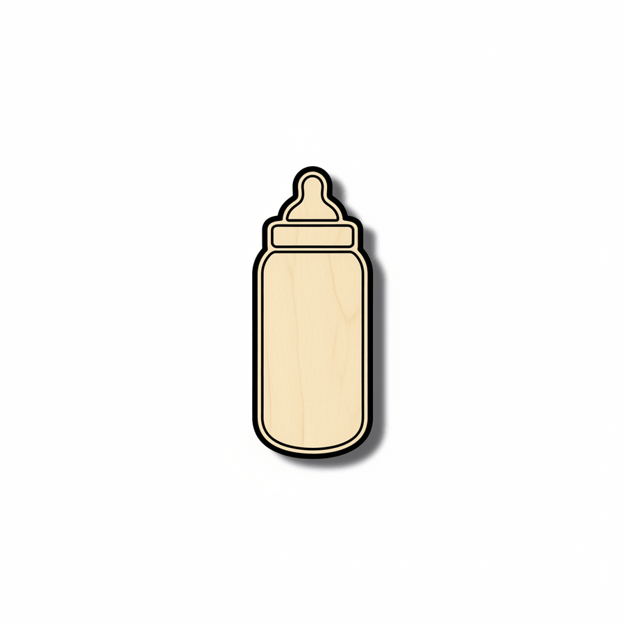 Wood Baby Bottle - Custom Wood Shapes | Nursery Decor Crafts Blank Door Hanger Wooden Cutout Cut Outs - Unfinished - NameSigns.com