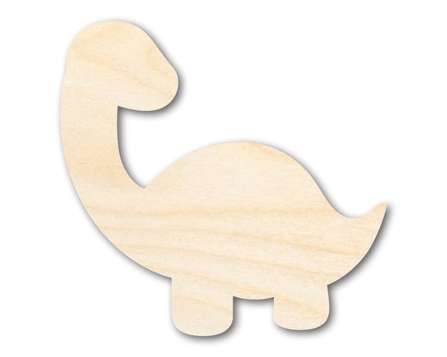 Wood Baby Dinosaur Cutout – Wooden Brontosaurus Shape DIY Craft Supplies Blank Door Hanger Wooden Cutout Cut Outs - Unfinished - NameSigns.com