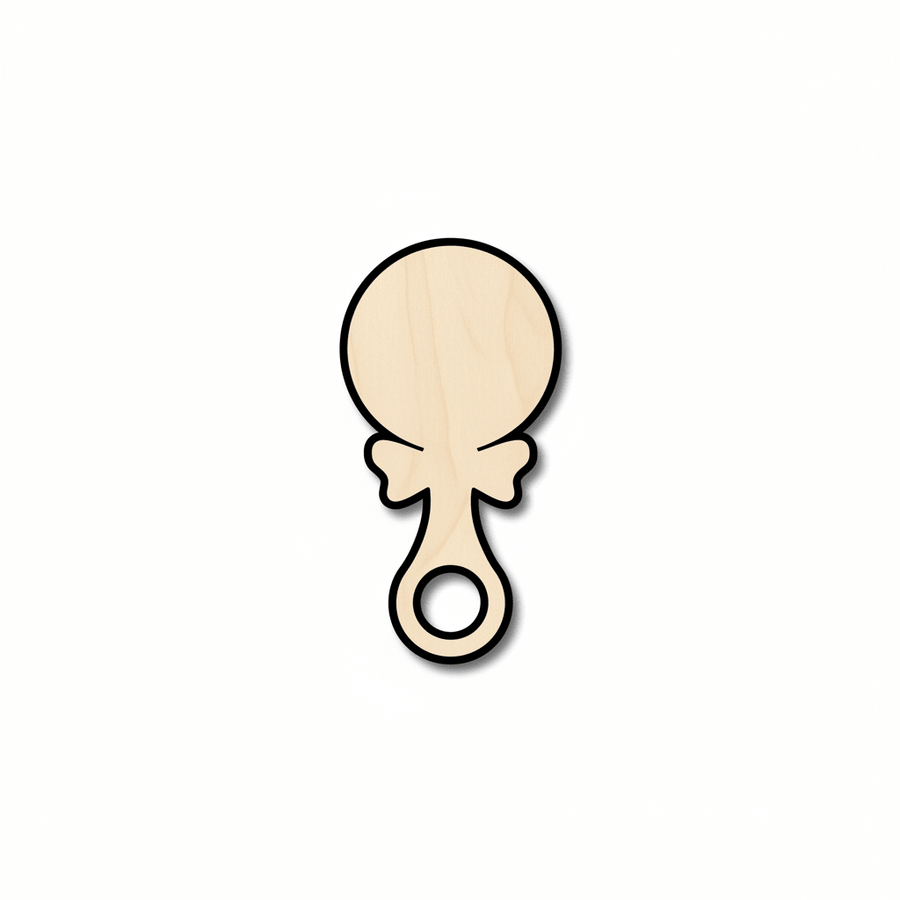 Wood Baby Rattle – Baltic Birch Plywood DIY Wood Crafts & Nursery Decor Blank Door Hanger Wooden Cutout Cut Outs - Unfinished - NameSigns.com