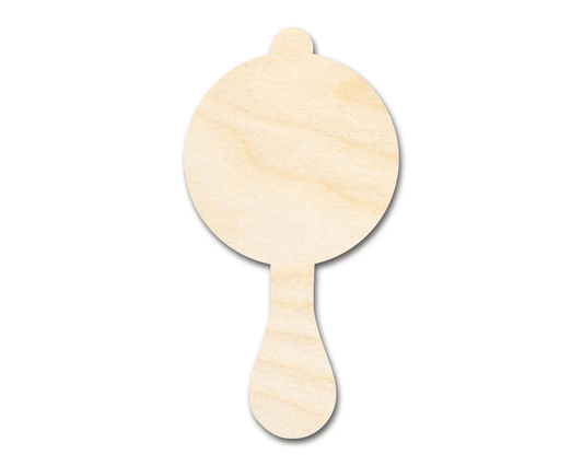 Wood Baby Rattle – DIY Wood Shapes with Natural Finish & Protective Backing Blank Door Hanger Wooden Cutout Cut Outs - Unfinished - NameSigns.com