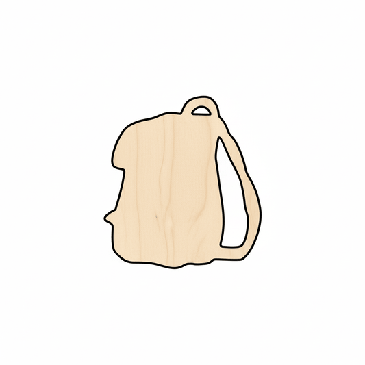 Wood Backpack Shape - Craft - Blank Door Hanger Wooden Cutout Cut Outs - Unfinished - NameSigns.com