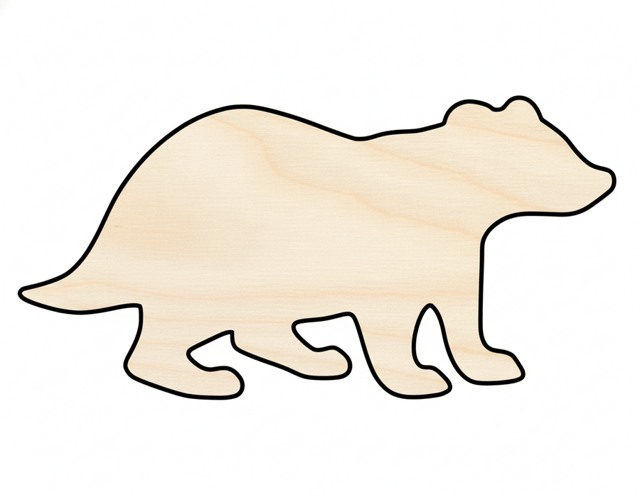 Wood Badger Shape – DIY Wooden Animal Craft Cutout Up to 36" Blank Door Hanger Wooden Cutout Cut Outs - Unfinished - NameSigns.com