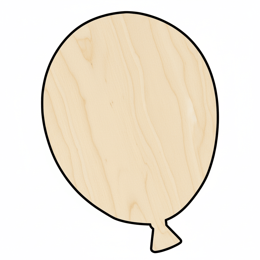 Wood Balloon Silhouette - Craft - Blank Door Hanger Wooden Cutout Cut Outs - Unfinished - NameSigns.com