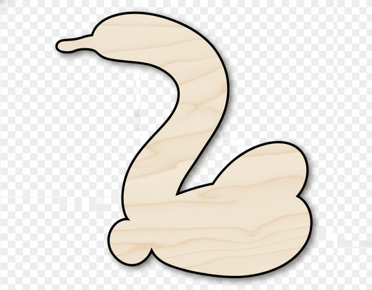 Wood Balloon Swan Cutout - DIY Craft Supplies Up to 46" Shape Blank Door Hanger Wooden Cutout Cut Outs - Unfinished - NameSigns.com