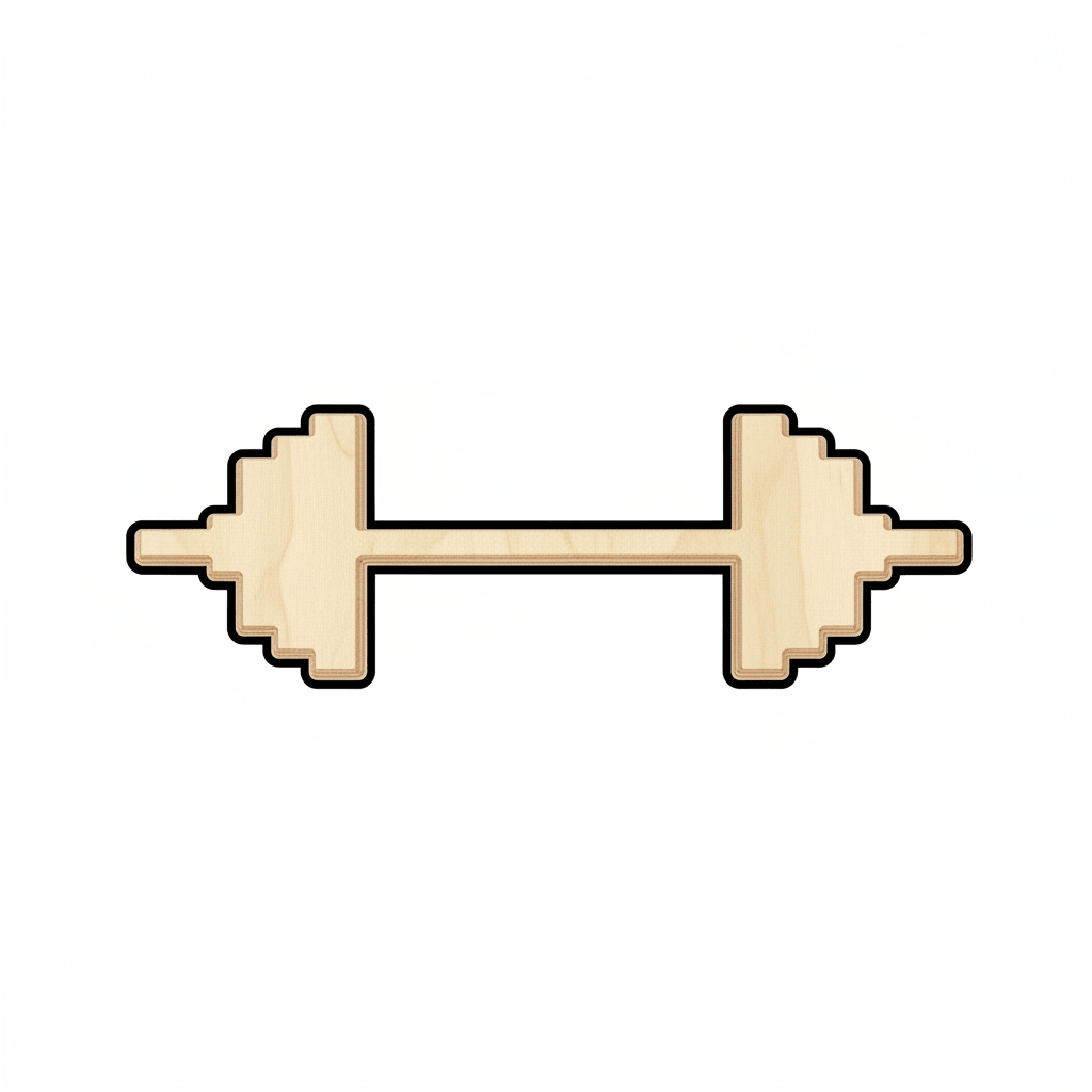 Wood Barbell – Baltic Birch Plywood Craft Shapes | Sanded Natural Wood Blank Door Hanger Wooden Cutout Cut Outs - Unfinished - NameSigns.com