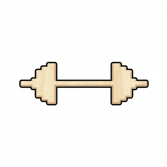 Wood Barbell – Baltic Birch Plywood Craft Shapes | Sanded Natural Wood Blank Door Hanger Wooden Cutout Cut Outs - Unfinished - NameSigns.com