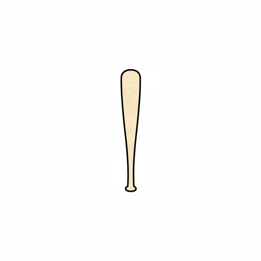 Wood Baseball Bat Shape - Sports - Kids Room Decor - Blank Door Hanger Wooden Cutout Cut Outs - Unfinished - NameSigns.com