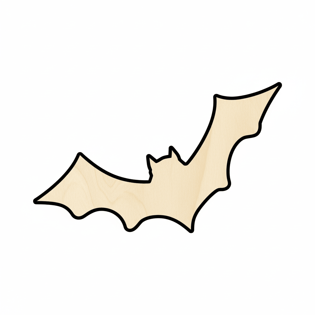 Wood Bat | 46" DIY Wooden Silhouette - Halloween Bat Decor Cutout Blank Door Hanger Wooden Cutout Cut Outs - Unfinished - NameSigns.com