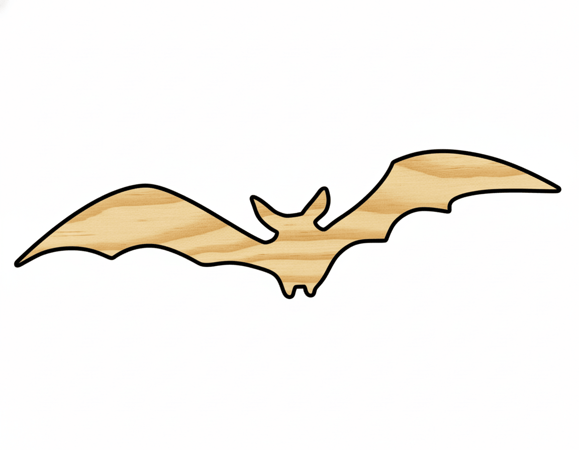 Wood Bat | Large Halloween Wood Cutouts for DIY Decor Projects Blank Door Hanger Wooden Cutout Cut Outs - Unfinished - NameSigns.com