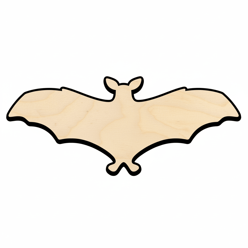Wood Bat – Natural Wooden Bat Cutout for DIY Crafts 46" Blank Door Hanger Wooden Cutout Cut Outs - Unfinished - NameSigns.com