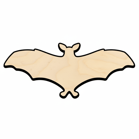 Wood Bat – Natural Wooden Bat Cutout for DIY Crafts 46" Blank Door Hanger Wooden Cutout Cut Outs - Unfinished - NameSigns.com