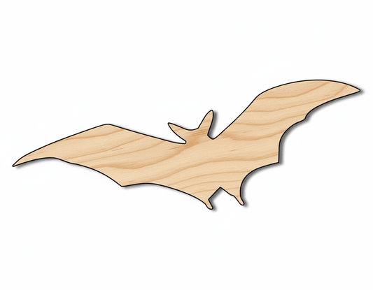 Wood Bat Shape | Natural Wood Cutout for DIY Crafts Up to 46" Blank Door Hanger Wooden Cutout Cut Outs - Unfinished - NameSigns.com