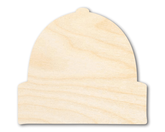 Wood Beanie Hat – Laser Cut Wood Craft Cutout for DIY Projects Blank Door Hanger Wooden Cutout Cut Outs - Unfinished - NameSigns.com
