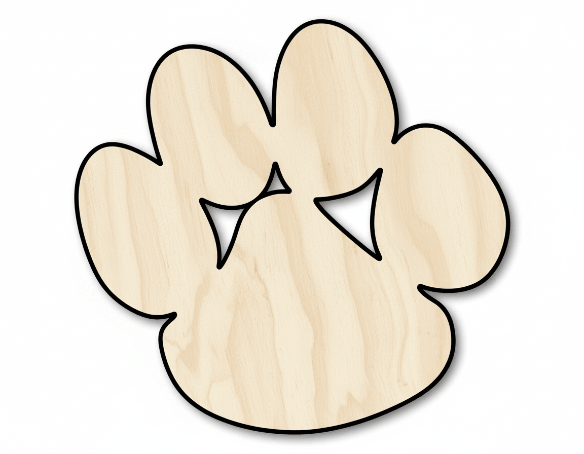 Wood Bear Paw - Birch Plywood Cutout | Laser Cut Wall Decor 46" Blank Door Hanger Wooden Cutout Cut Outs - Unfinished - NameSigns.com