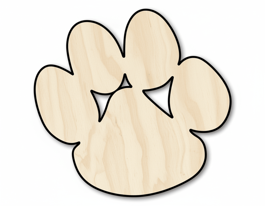 Wood Bear Paw - Birch Plywood Cutout | Laser Cut Wall Decor 46" Blank Door Hanger Wooden Cutout Cut Outs - Unfinished - NameSigns.com