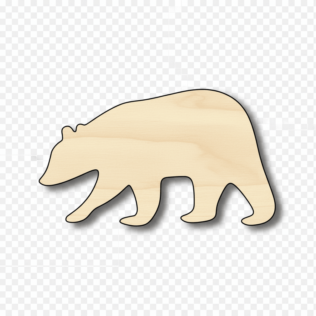 Wood Bear - Rustic Brown Bear Cutout | Laser Cut Wood Shapes 46" Blank Door Hanger Wooden Cutout Cut Outs - Unfinished - NameSigns.com