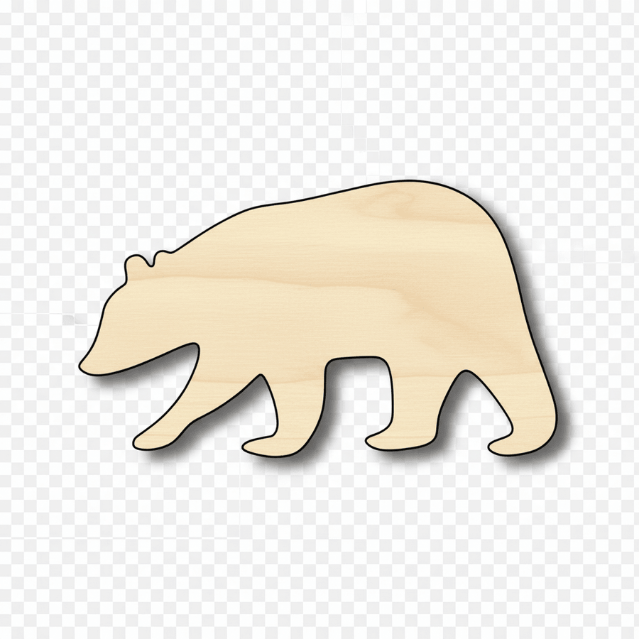 Wood Bear - Rustic Brown Bear Cutout | Laser Cut Wood Shapes 46" Blank Door Hanger Wooden Cutout Cut Outs - Unfinished - NameSigns.com