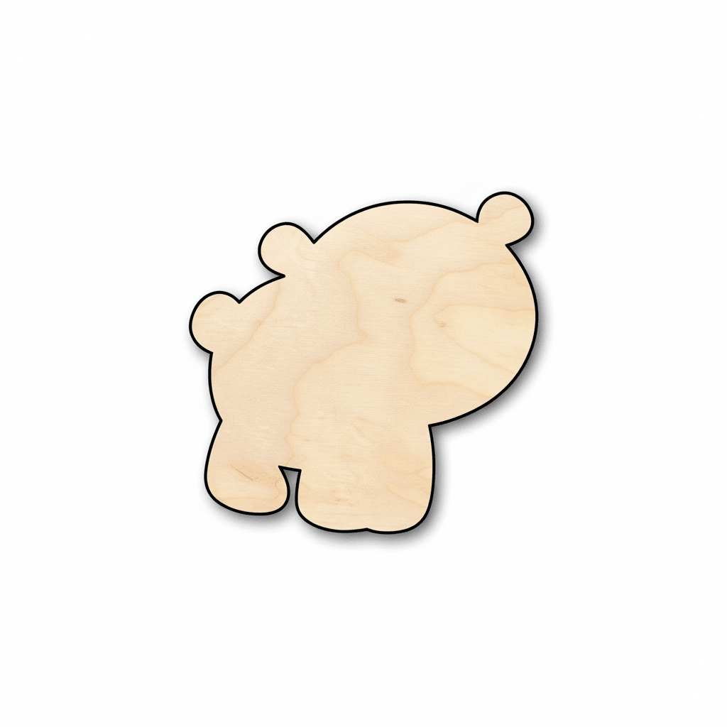 Wood Bear Shape - Baby Bear Cutout for DIY Wood Projects Up to 46" Blank Door Hanger Wooden Cutout Cut Outs - Unfinished - NameSigns.com