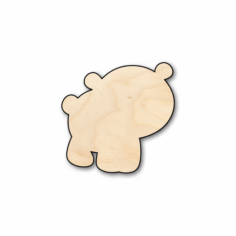 Wood Bear Shape - Baby Bear Cutout for DIY Wood Projects Up to 46" Blank Door Hanger Wooden Cutout Cut Outs - Unfinished - NameSigns.com