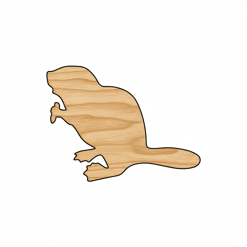 Wood Beaver - Baltic Birch Plywood DIY Animal Craft Cutout 46" Blank Door Hanger Wooden Cutout Cut Outs - Unfinished - NameSigns.com