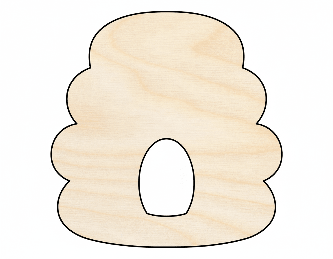 Wood Beehive - Laser Cut Wood Shape with Protective Paper Backing Blank Door Hanger Wooden Cutout Cut Outs - Unfinished - NameSigns.com