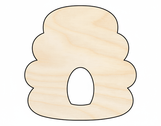 Wood Beehive - Laser Cut Wood Shape with Protective Paper Backing Blank Door Hanger Wooden Cutout Cut Outs - Unfinished - NameSigns.com