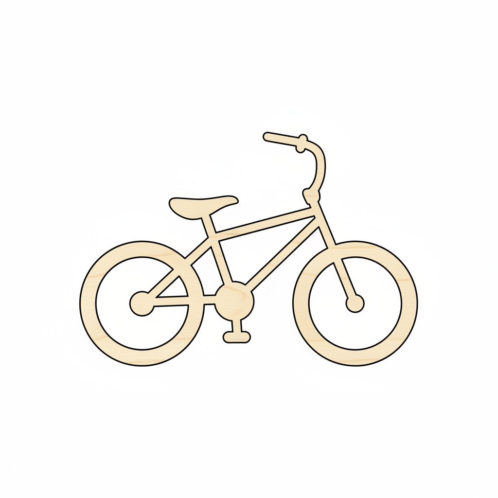 Wood Bicycle Bike Shape - Craft - Blank Door Hanger Wooden Cutout Cut Outs - Unfinished - NameSigns.com