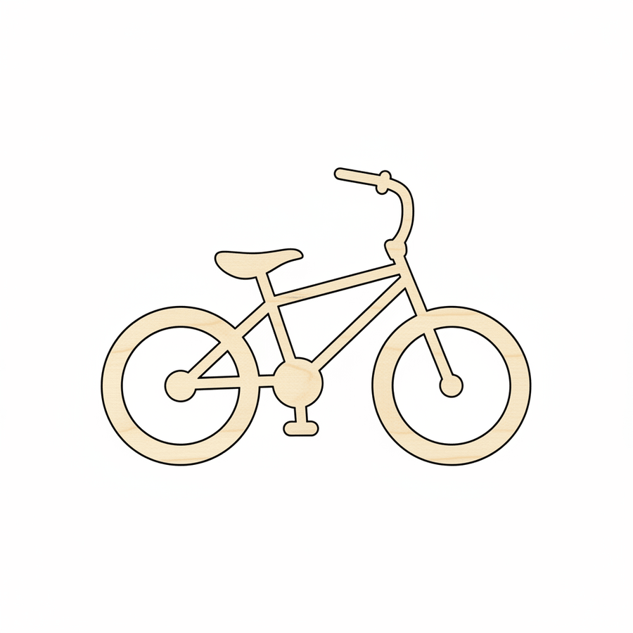 Wood Bicycle Bike Shape - Craft - Blank Door Hanger Wooden Cutout Cut Outs - Unfinished - NameSigns.com