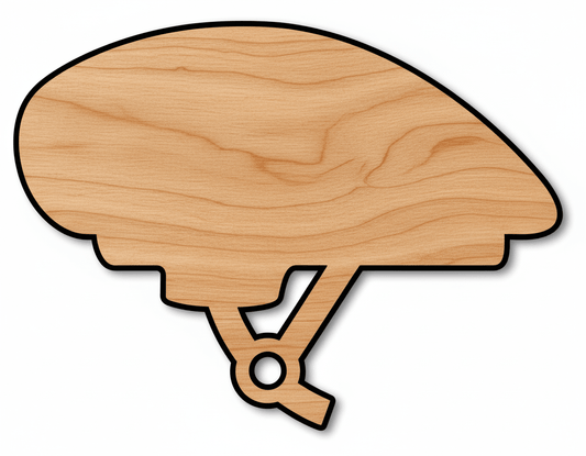 Wood Bike Helmet Shape DIY Craft Cutout Blank Door Hanger Wooden Cutout Cut Outs - Unfinished - NameSigns.com