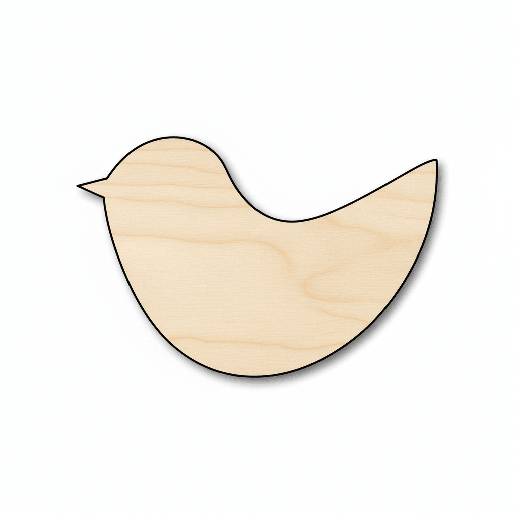 Wood Bird - DIY Wooden Bird Silhouette | Birch Plywood Cutouts Blank Door Hanger Wooden Cutout Cut Outs - Unfinished - NameSigns.com